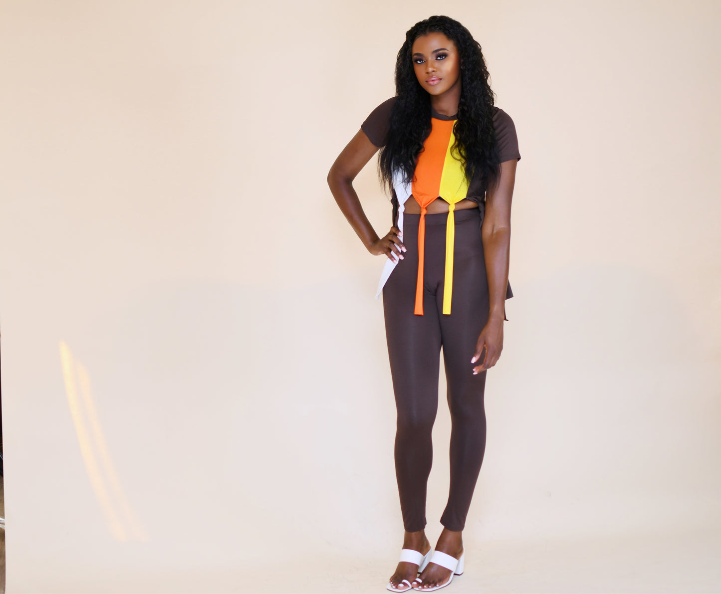 Showing Off Legging Set - Brown multi