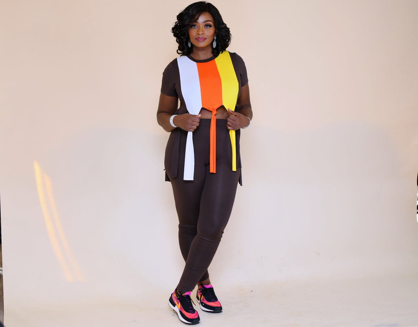 Showing Off Legging Set - Brown multi
