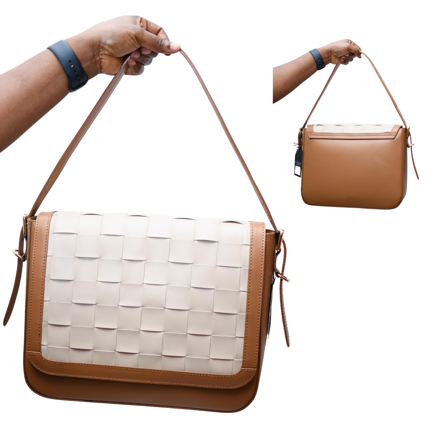 Lexi italian leather bag {brown/nude} - Royalbeautecollections